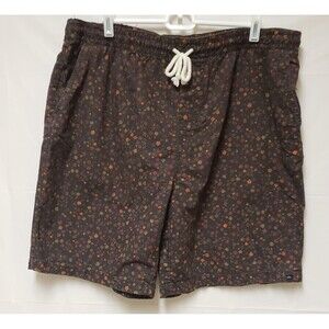 Quicksilver Brown Floral Drawstring Mens Casual Lounge Shorts Sz XL PO Good